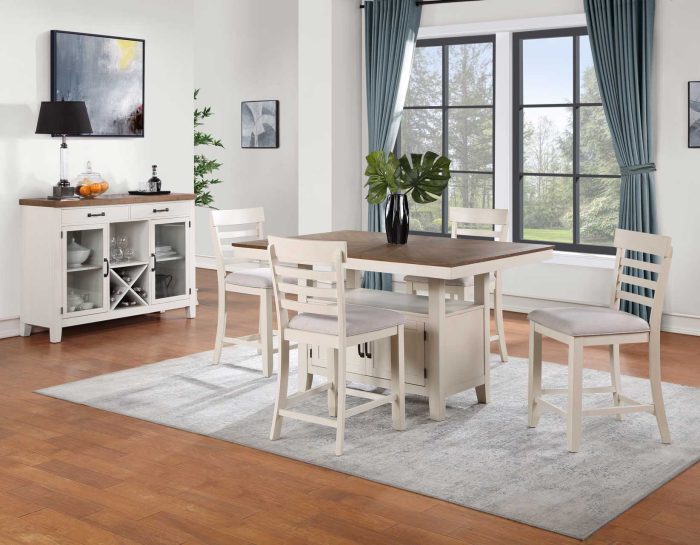 Hyland 5-Piece Counter Dining Set (Counter Table & 4 Counter Chairs)