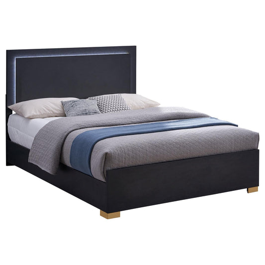 Marceline Queen Bed with LED Headboard Black