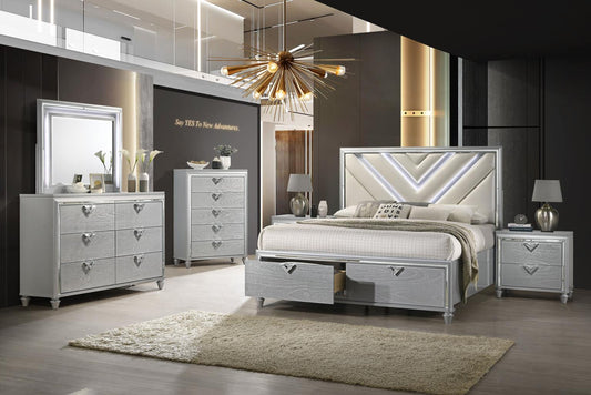 Rubi 4-piece Bedroom Set with LED Headboard