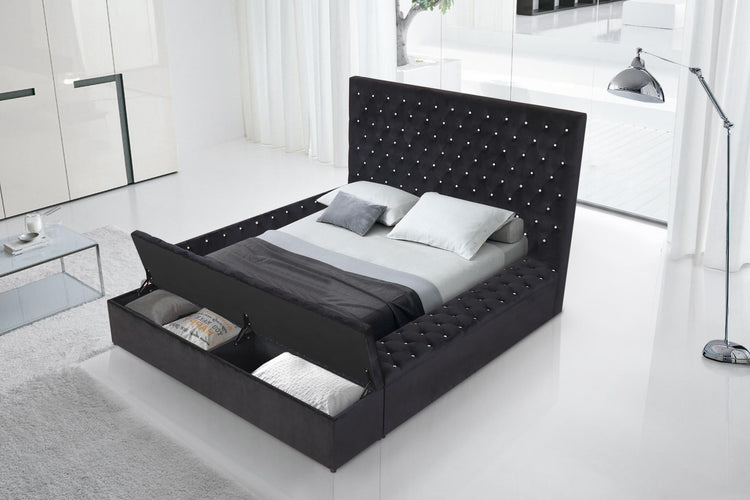 Compton - Bed, Upholstered, Storage, Velvet, King Each