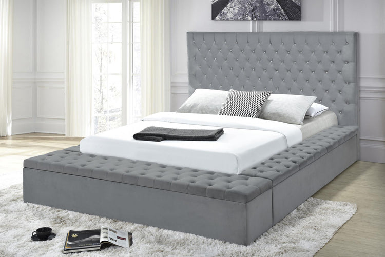Compton - Bed, Upholstered, Storage, Velvet, King Each