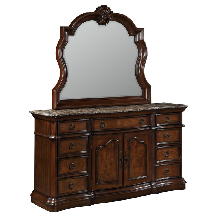 Lorenzo Queen Poster Bed, Dresser, Mirror & Nightstand