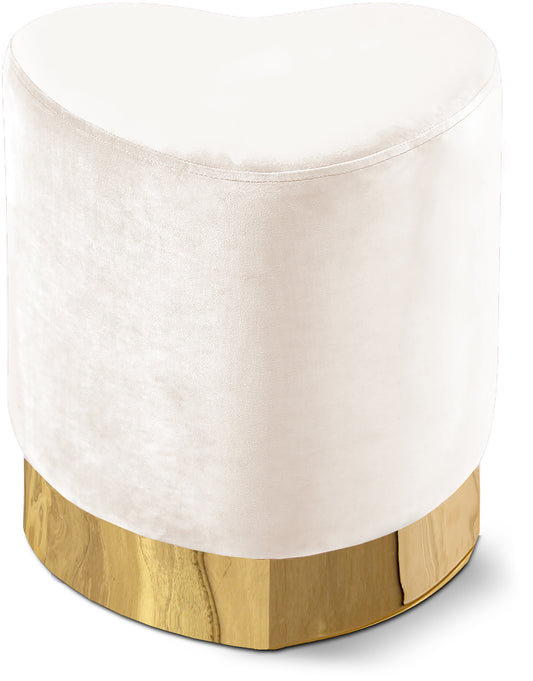 Heart Velvet Ottoman/Stool