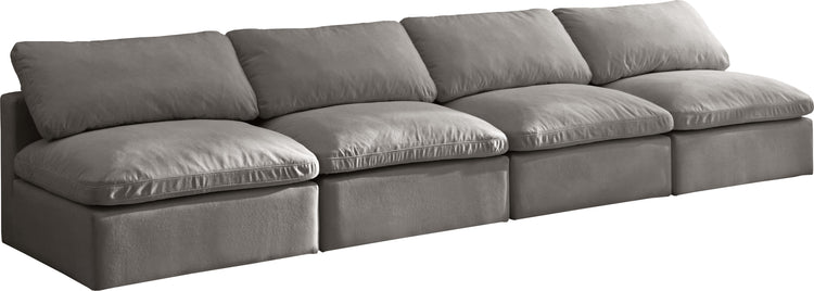 Plush Velvet Standard Cloud Modular Sofa