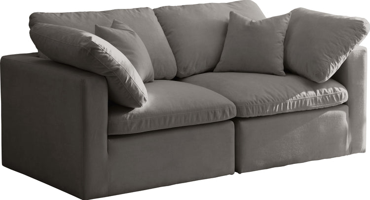 Plush Velvet Standard Cloud Modular Sofa