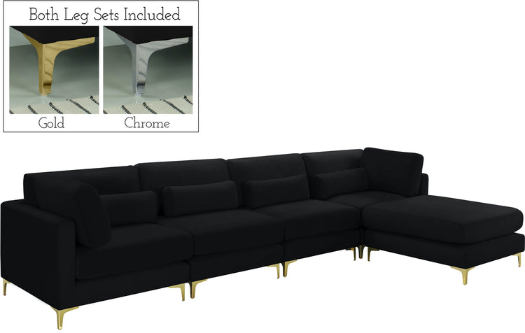 Julia Velvet Modular Sectional (5 Boxes)