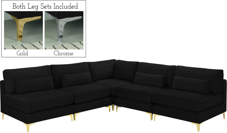 Julia Velvet Modular Sectional (5 Boxes)