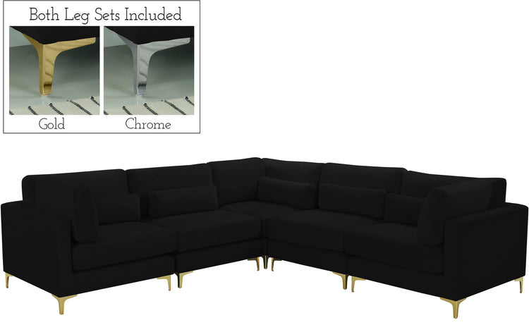 Julia Velvet Modular Sectional (5 Boxes)