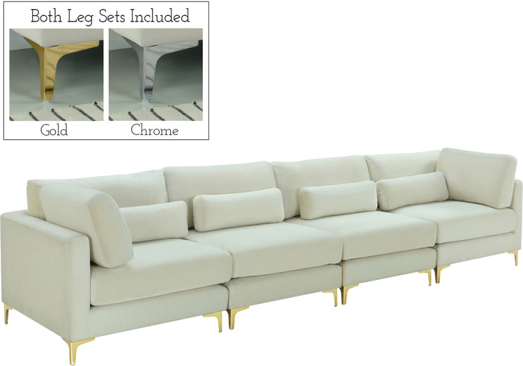 Julia Velvet Modular Sofa (4 Boxes)
