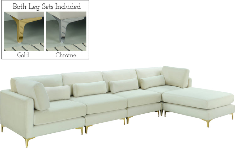 Julia Velvet Modular Sectional (5 Boxes)