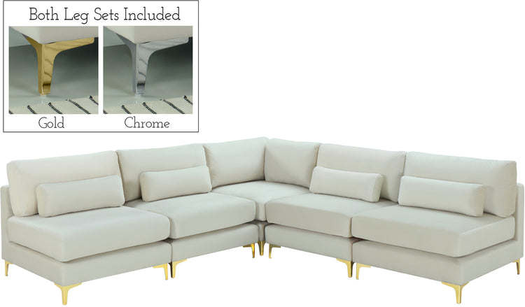 Julia Velvet Modular Sectional (5 Boxes)