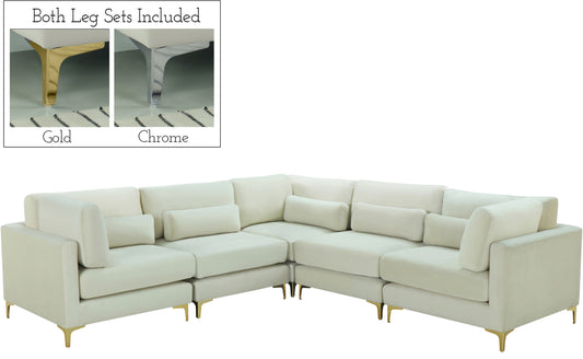 Julia Velvet Modular Sectional (5 Boxes)