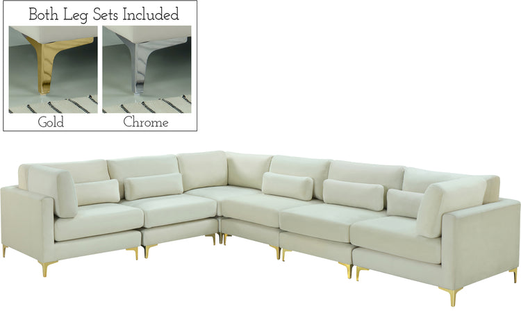 Julia Velvet Modular Sectional (6 Boxes)