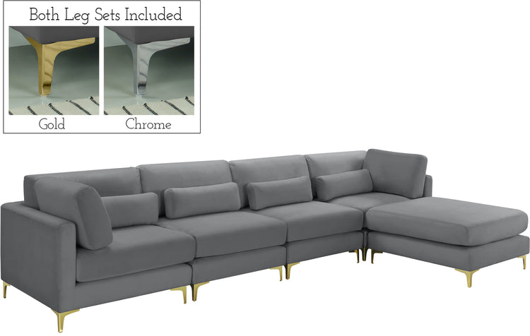 Julia Velvet Modular Sectional (5 Boxes)