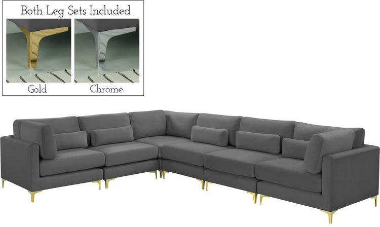 Julia Velvet Modular Sectional (6 Boxes)