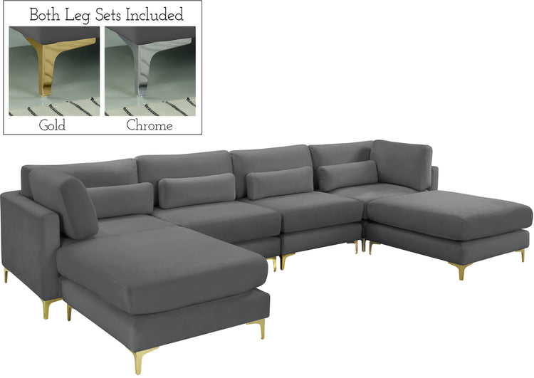 Julia Velvet Modular Sectional (6 Boxes)