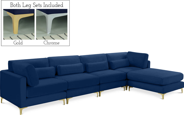 Julia Velvet Modular Sectional (5 Boxes)