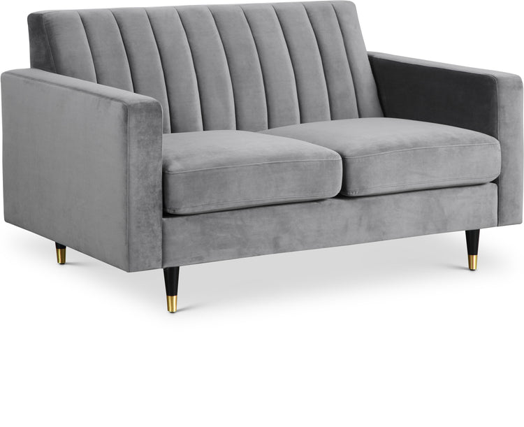 Lola Olive Velvet Loveseat