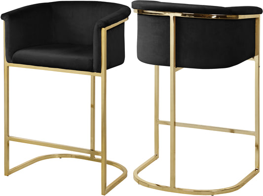 Donatella Beige Velvet Stool