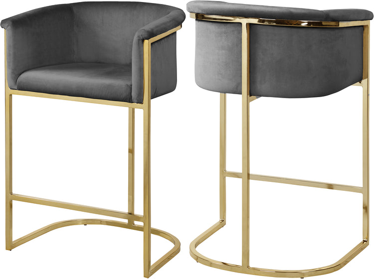 Donatella Beige Velvet Stool