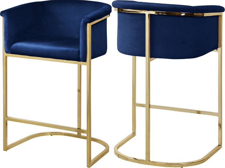Donatella Beige Velvet Stool