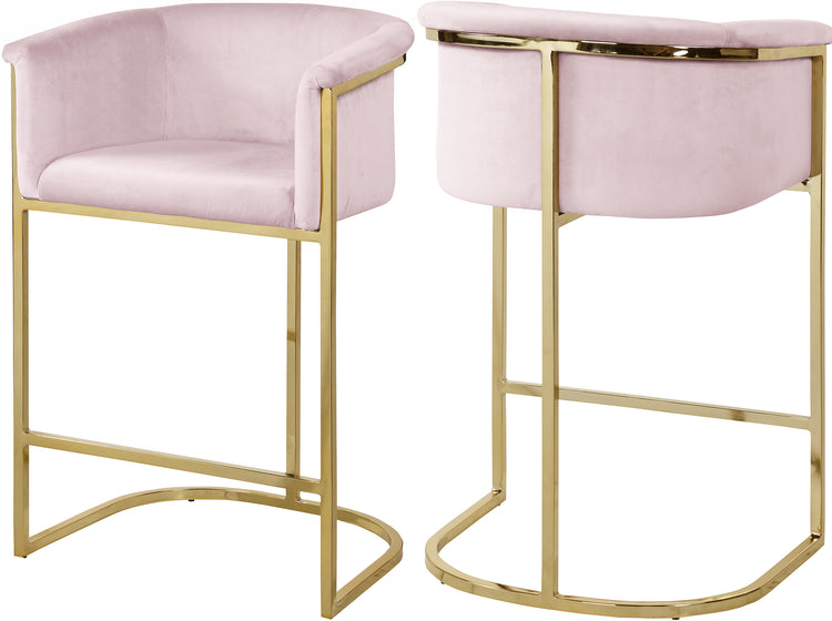 Donatella Beige Velvet Stool