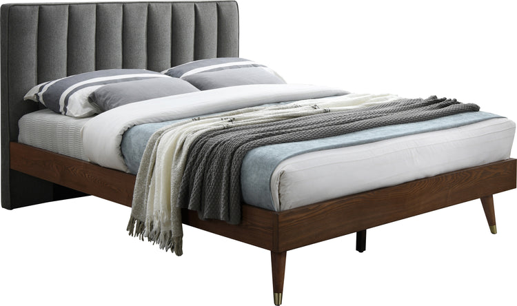 Vance Beige Linen Fabric King Bed (3 Boxes)