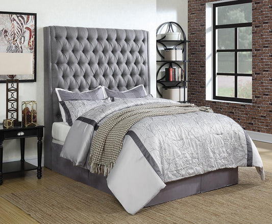 Camille Bed In Grey and Metallic Mercury