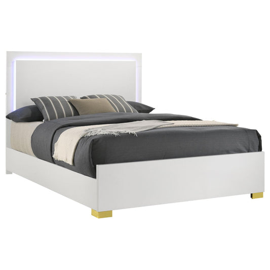 Marceline Queen Bed with LED Headboard White
