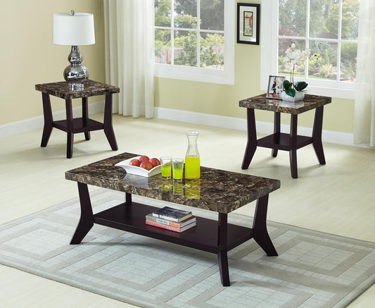 Lungo - 3 PC Coffee Table Set, Occasional, MDF, Brown