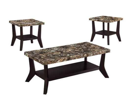 Lungo - 3 PC Coffee Table Set, Occasional, MDF, Brown