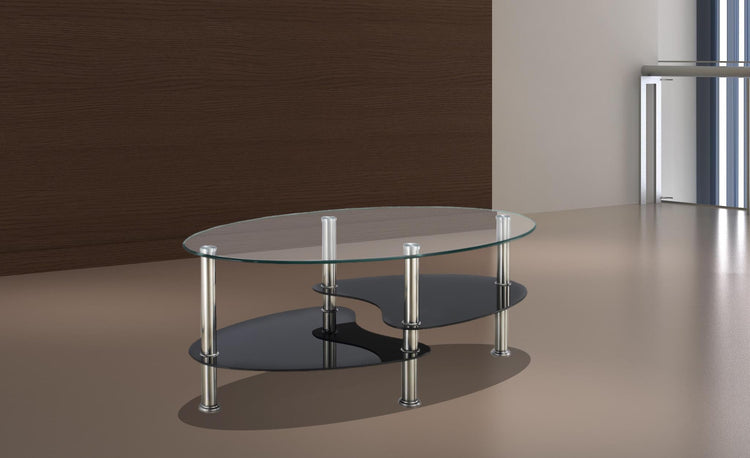 Solara - Coffee Table, Occasional, Glass/Chrome, Black Each
