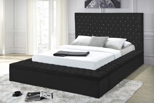 Compton - Bed, Upholstered, Storage, Velvet, King Each