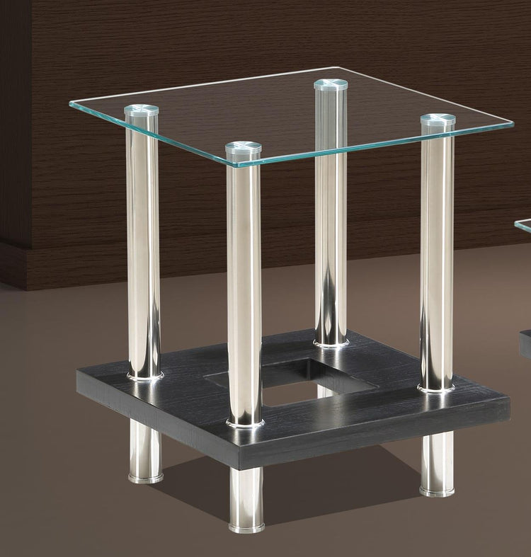 Jubilee - Coffee Table, Occasional, Glass/MDF/Chrome, Black Each
