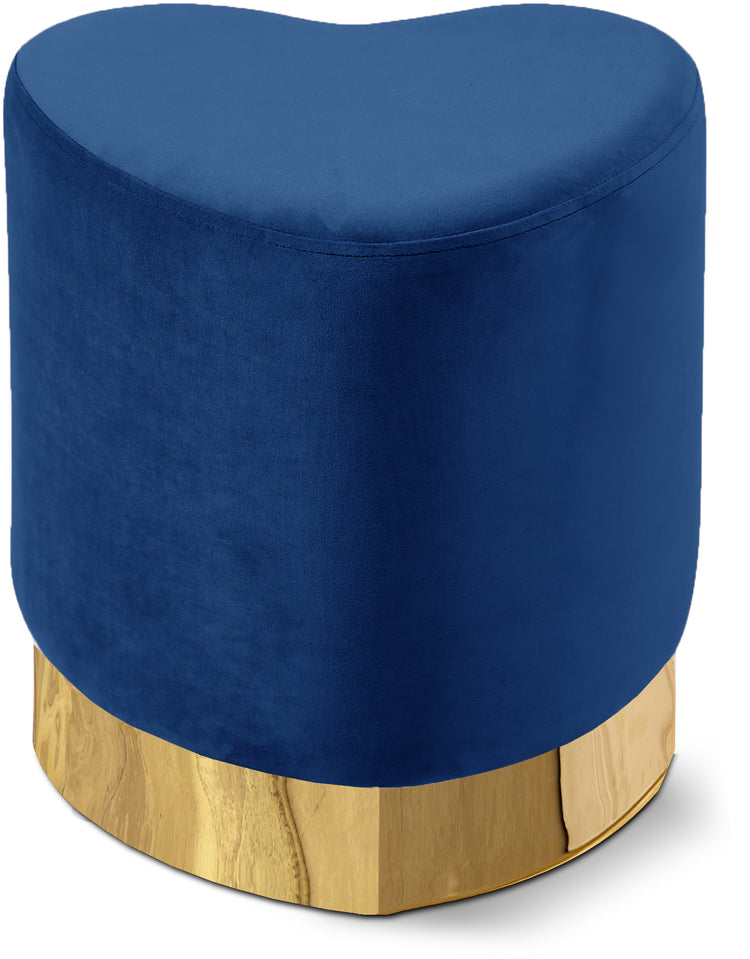 Heart Velvet Ottoman/Stool