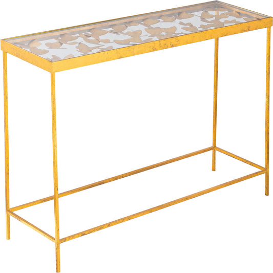 Butterfly Gold Console Table