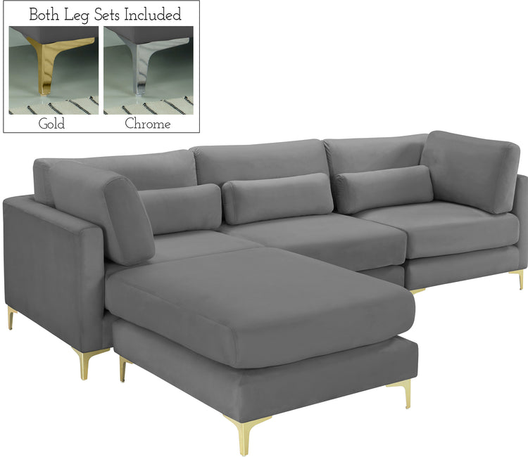 Julia Velvet Modular Sectional (4 Boxes)