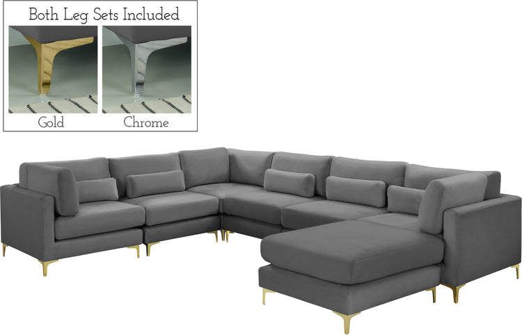 Julia Velvet Modular Sectional (7 Boxes)