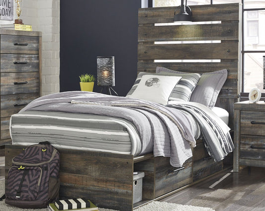 Drystan Twin Panel Bed with 4 Storage Drawers image