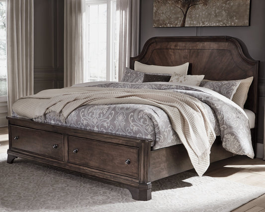 Adinton Queen Panel Bed with 2 Storage Drawers image