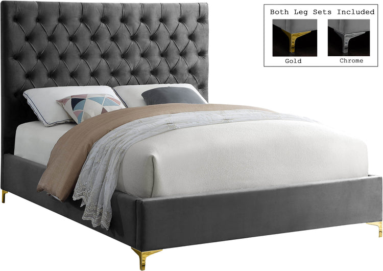 Cruz Velvet King Bed