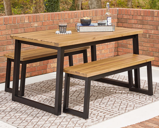 Town Wood Outdoor Dining Table Set (Set of 3) image