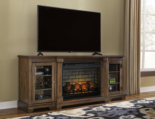 Flynnter 75" TV Stand with Electric Fireplace image